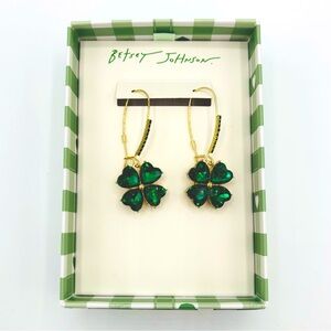Betsey Johnson Shamrock Earrings